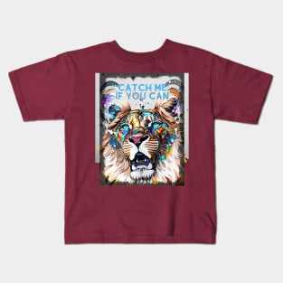 Catch me if you can (roaring lion) Kids T-Shirt